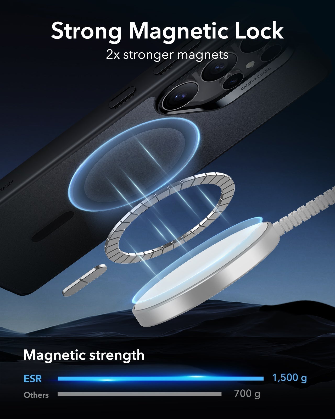 Galaxy S25 Ultra HaloLock Classic Hybrid Case - Frosted Black ESR