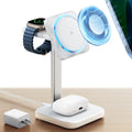 Qi2 3 in 1 MagSafe Charger Station with CryoBoost HaloLock white