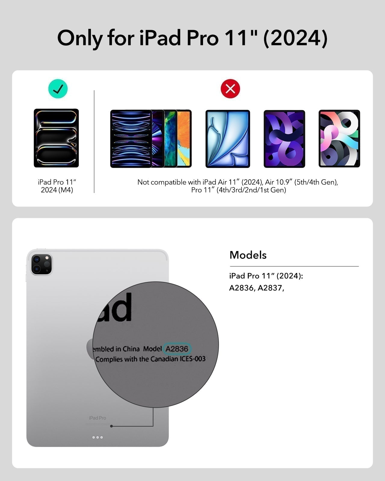 iPad Pro 11" (2024) Ascend Tastatur Hülle - DE Layout-Weiß ESR