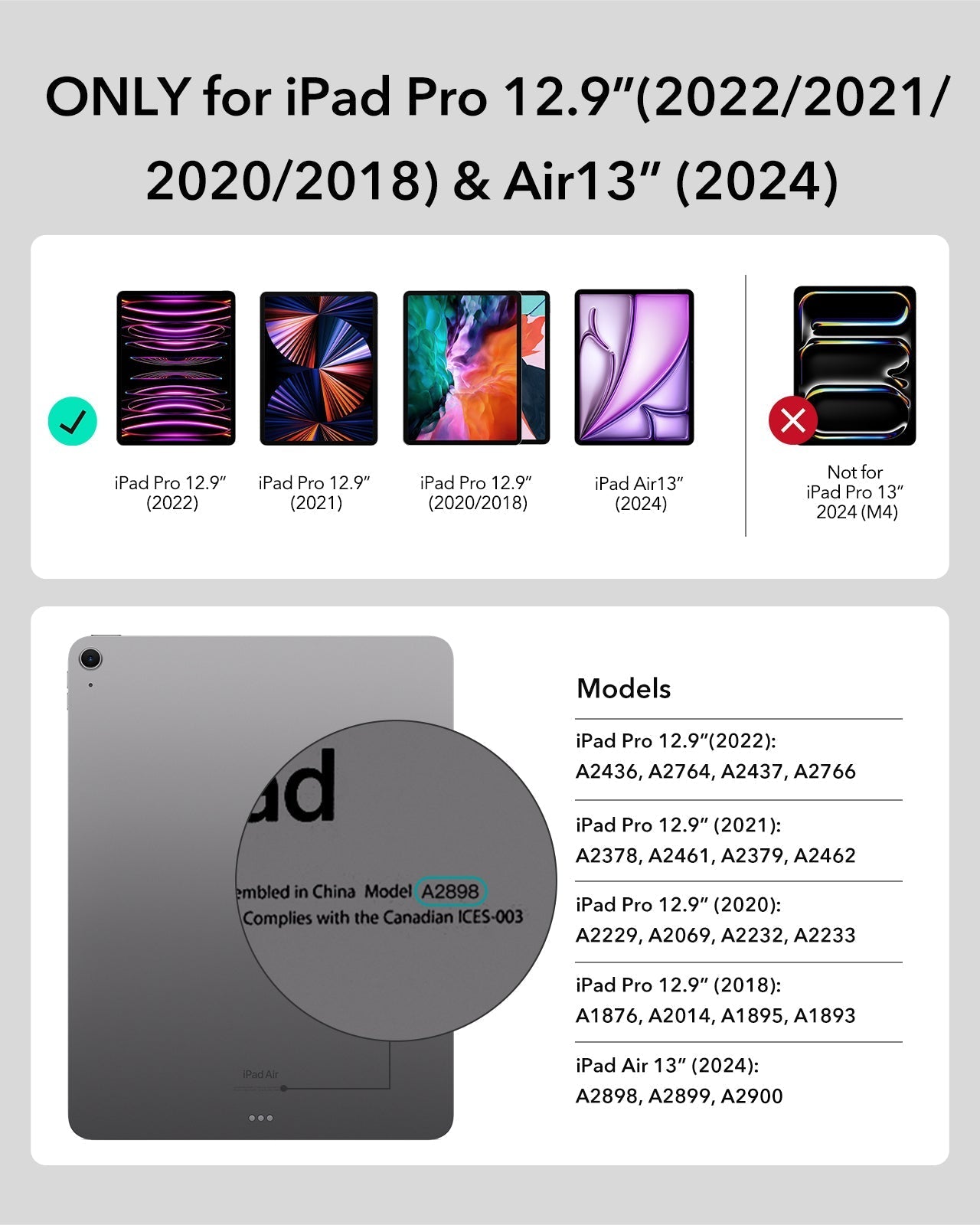 iPad Pro 12,9 Zoll (2022) Rebound Magnetische Tastatur - DE Layout ESR
