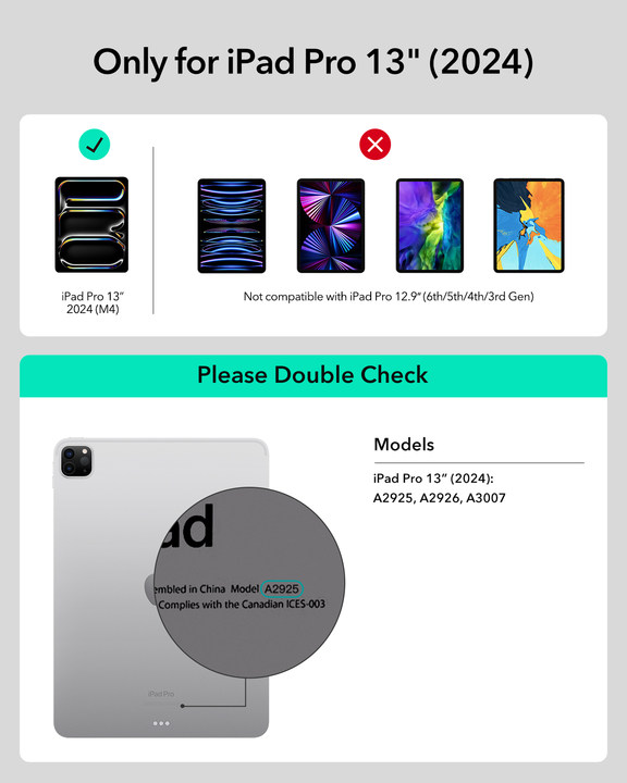 iPad Pro 13" (2024) Ascend Tastaturhülle - DE Layout - White ESR