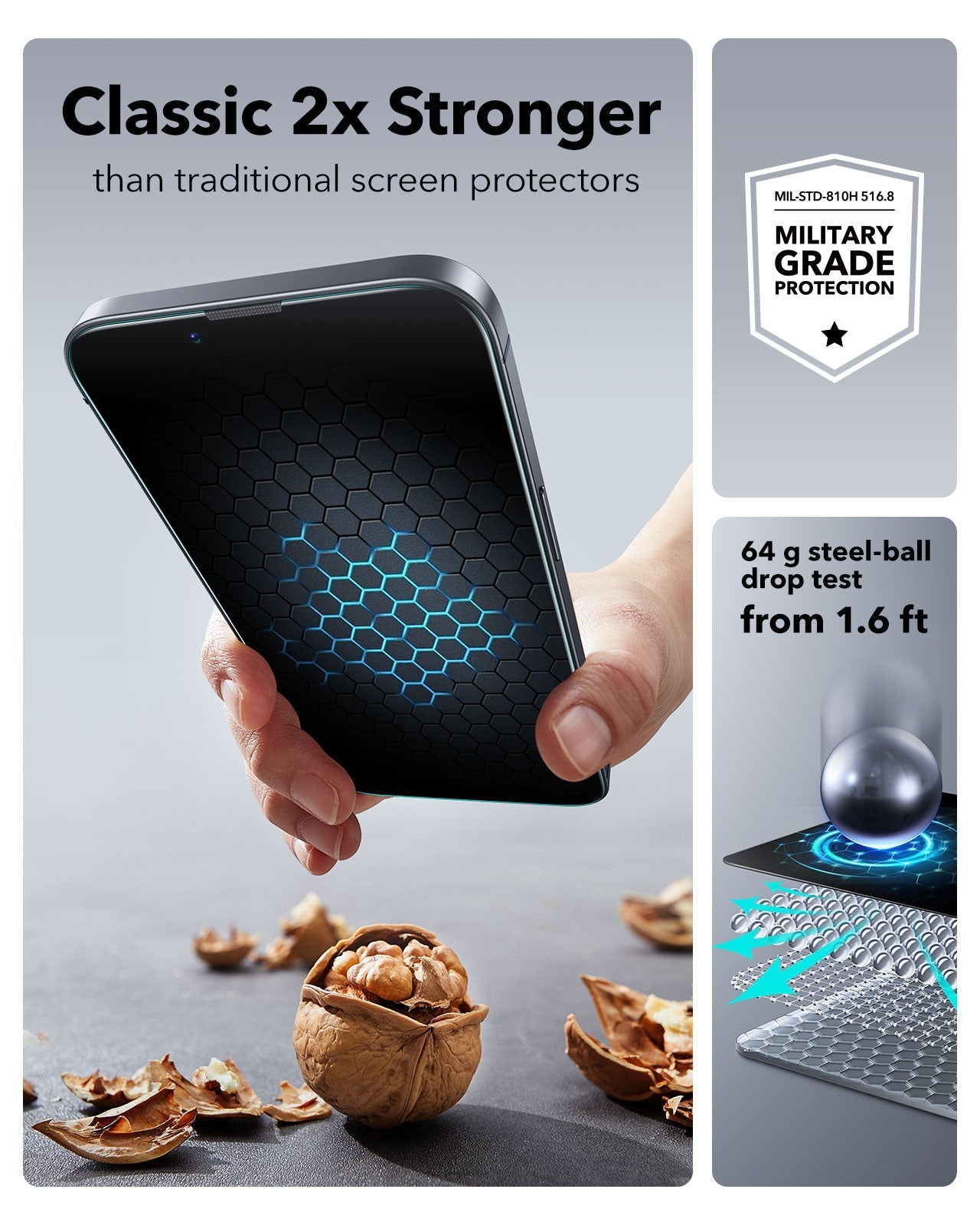 iPhone 16e UltraFit Classic Privacy Screen Protector - 3 Pack ESR