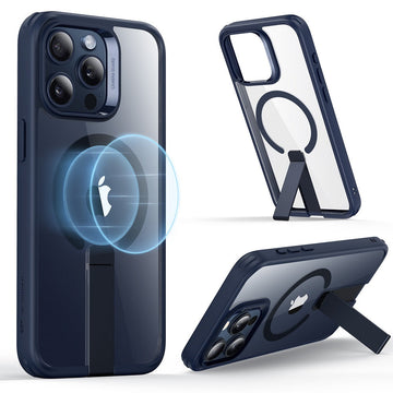 iPhone 15 Pro Max Boost Flickstand Case (HaloLock) - Clear Dark Blue ESR