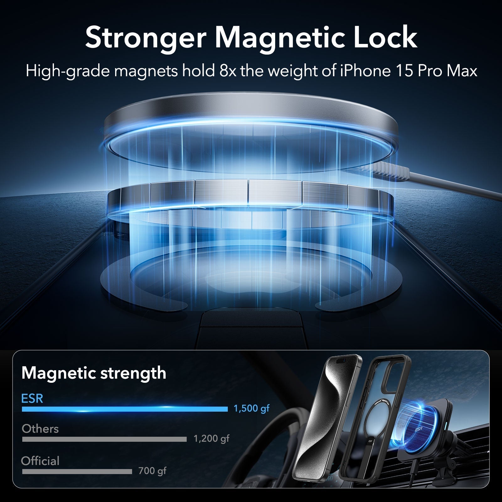 iPhone 15 Pro Max Boost Flickstand Case (HaloLock) - Frosted Black ESR