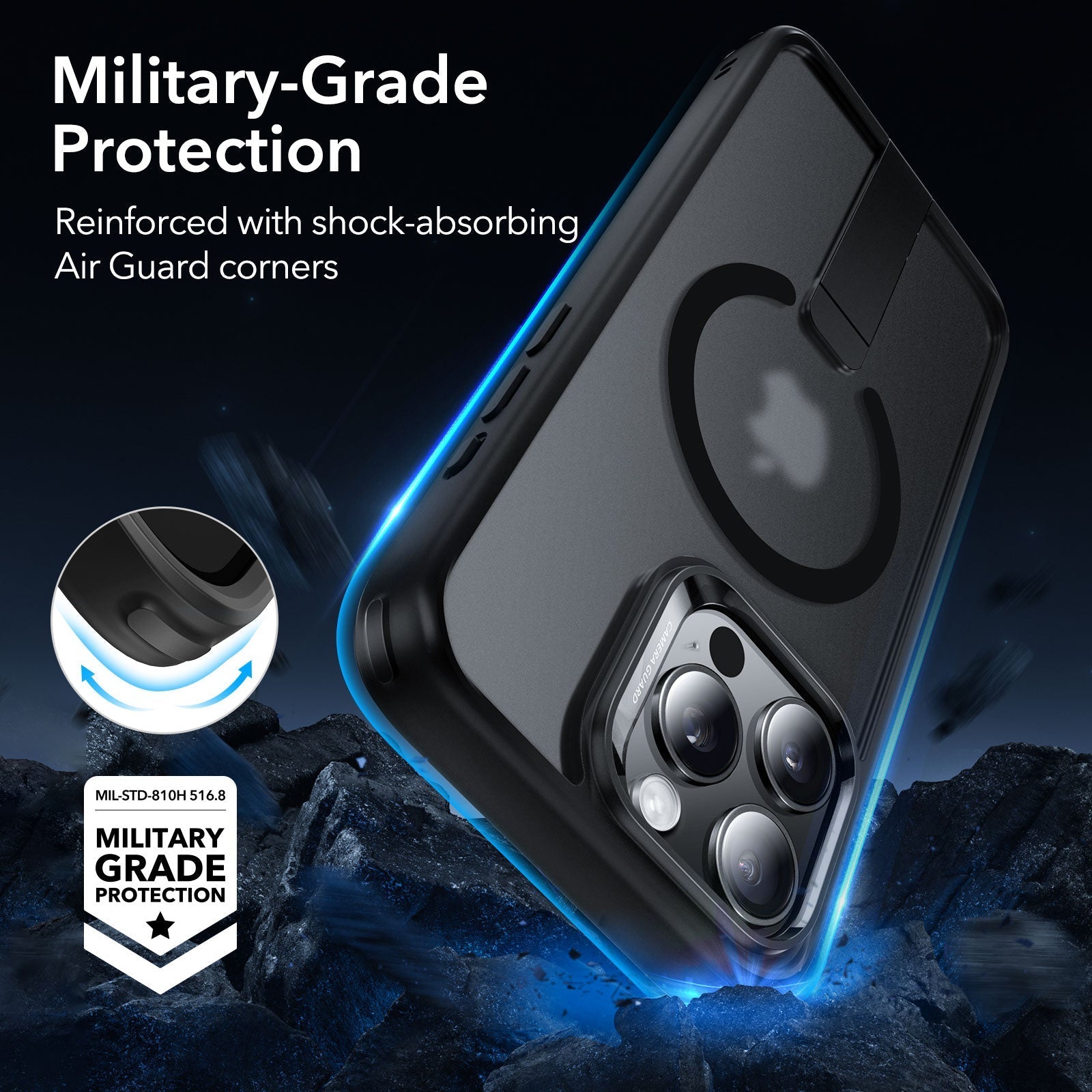 iPhone 15 Pro Max Boost Flickstand Case (HaloLock) - Frosted Black ESR