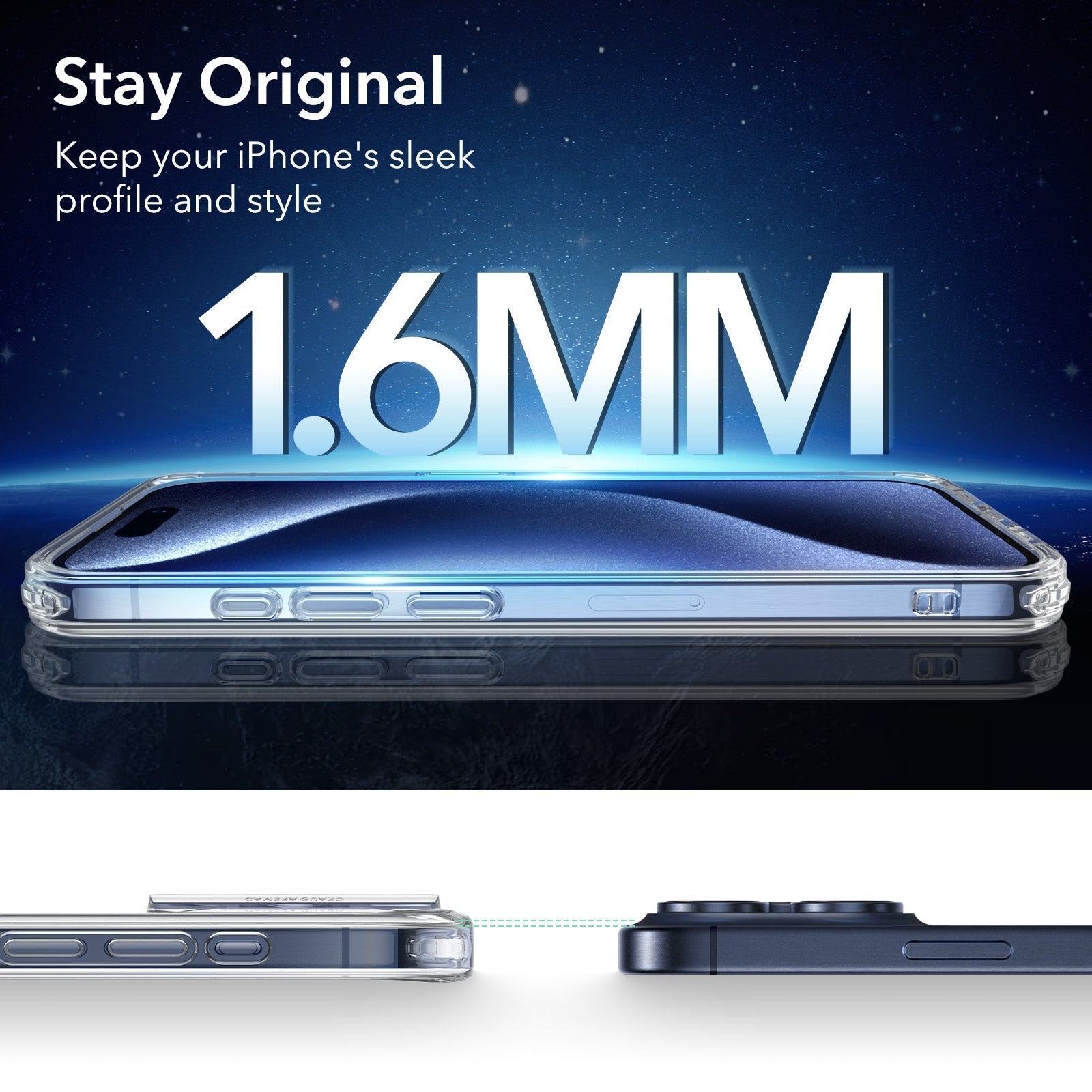 iPhone 15 Pro Max Classic Hybrid Case (HaloLock) - Frosted Clear ESR