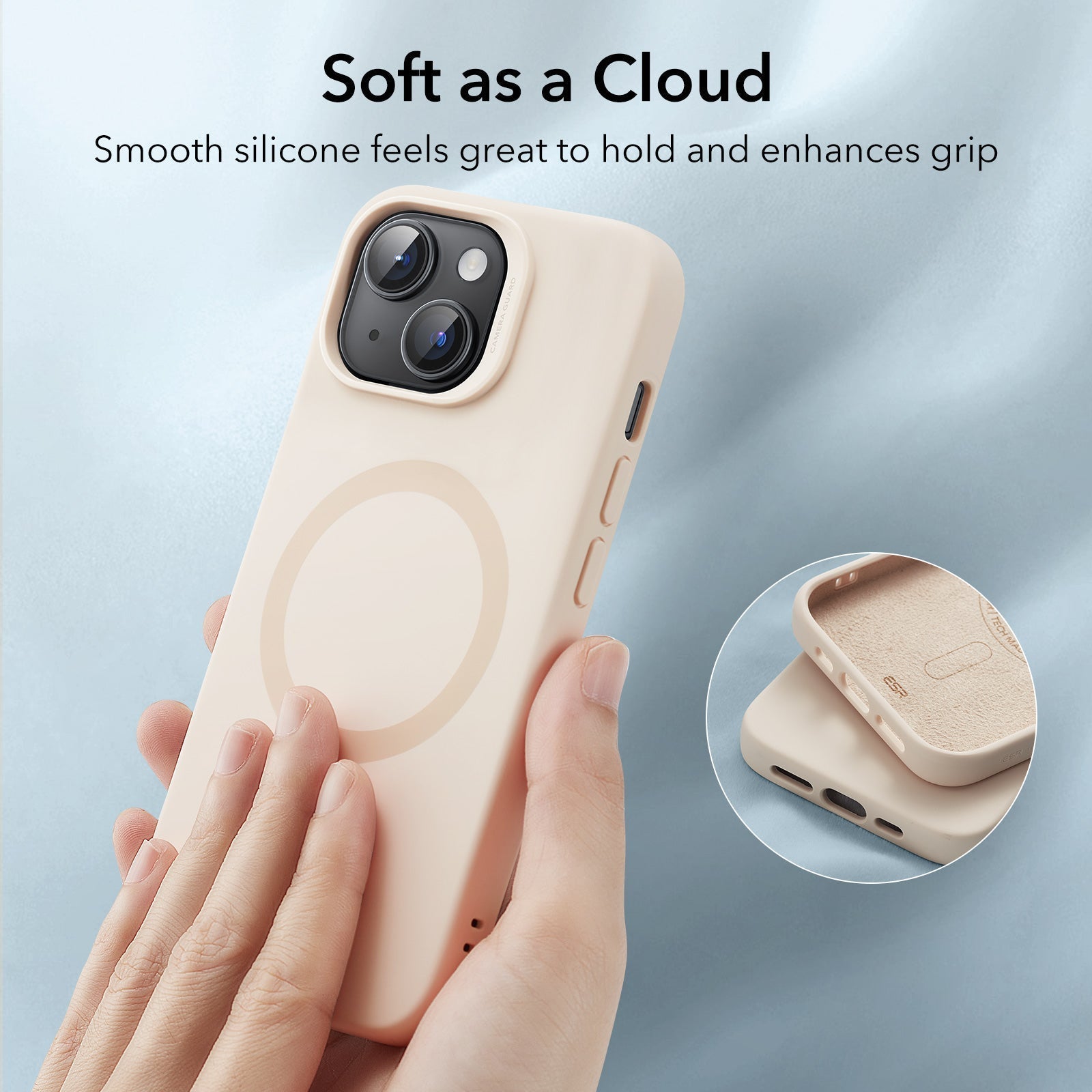 iPhone 15 Cloud Soft Case (HaloLock) - Dark Blue ESR