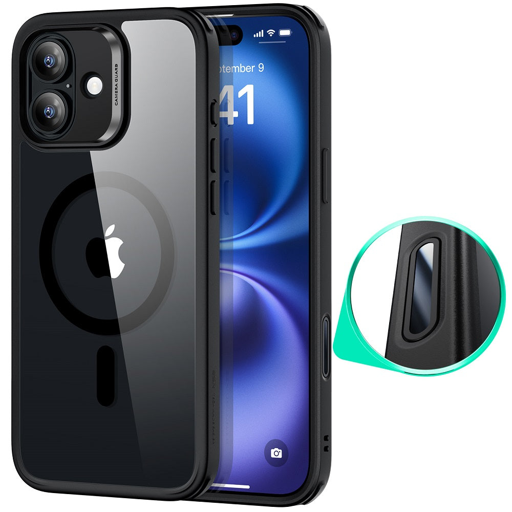 iPhone 16 HaloLock Classic Hybrid Case (Camera Control) - Clear Black ESR