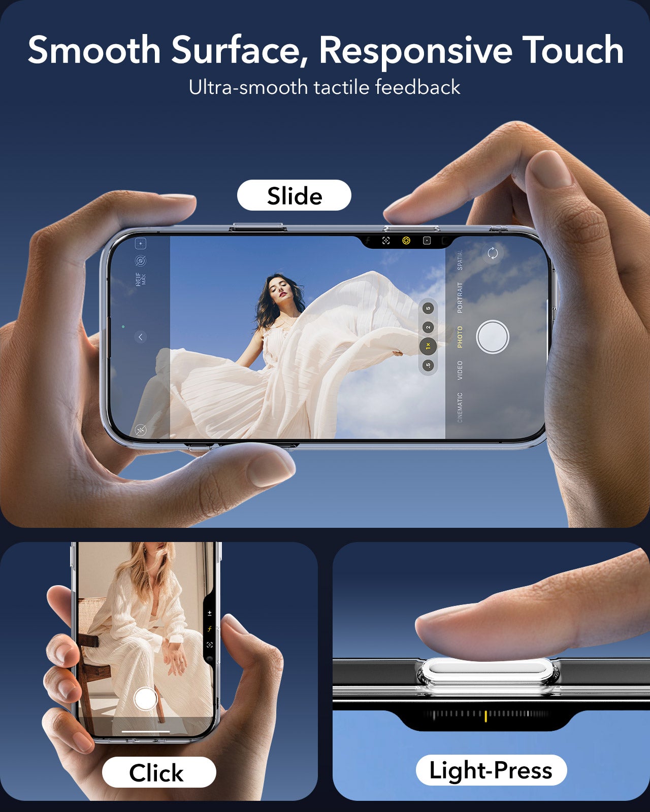 iPhone 16 Pro HaloLock Classic Hybrid Case (Camera Control) - Clear Shimmer ESR