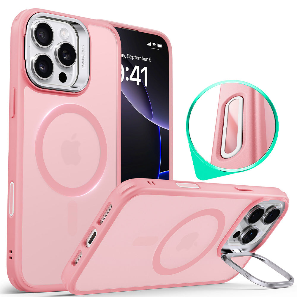 iPhone 16 Pro Max HaloLock Classic Hybrid Case (Camera Control, Stash Stand) - Frosted Pink ESR