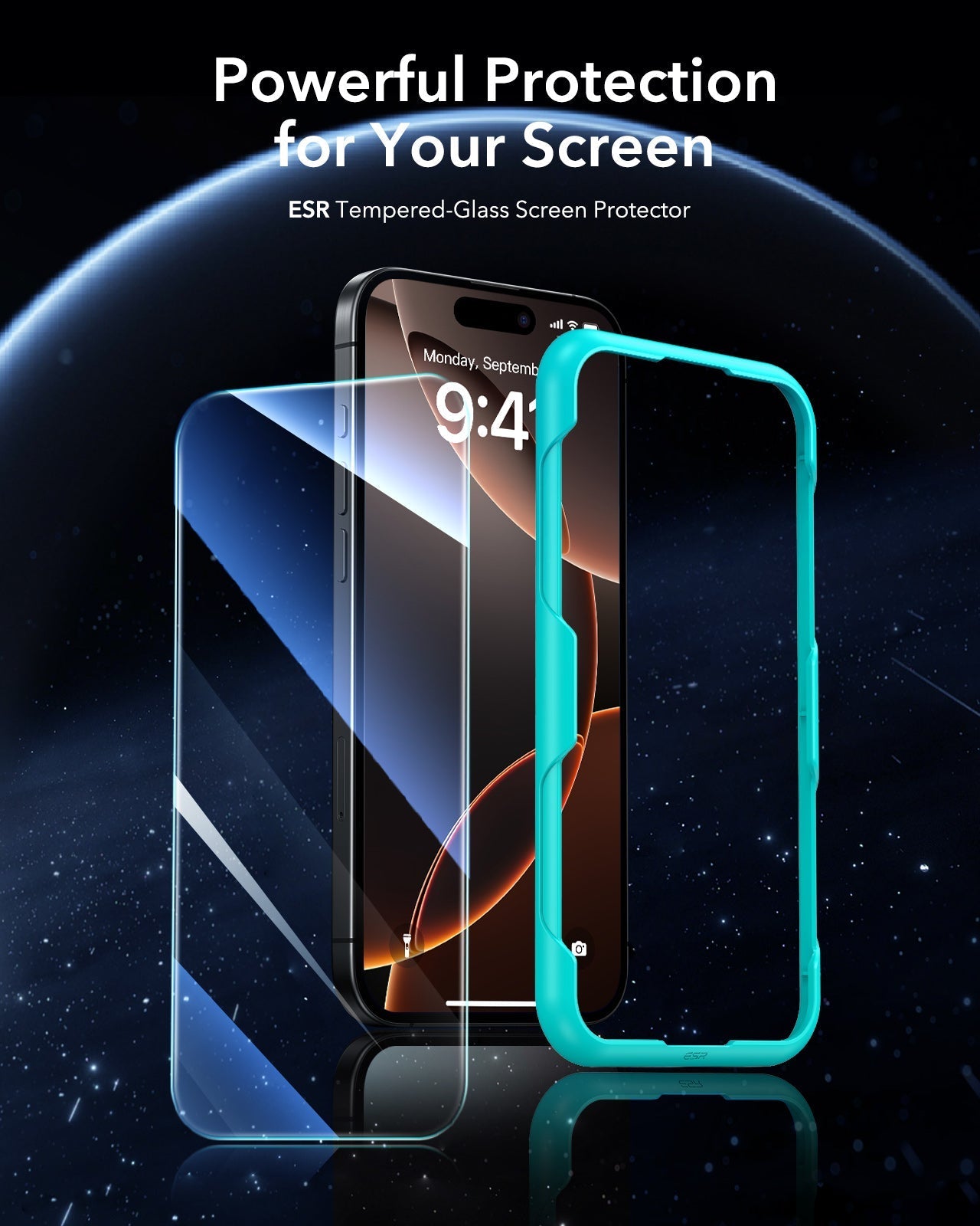 iPhone 16 Pro Max Tempered-Glass Screen Protector - 3 Pack with Alignment Frame ESR