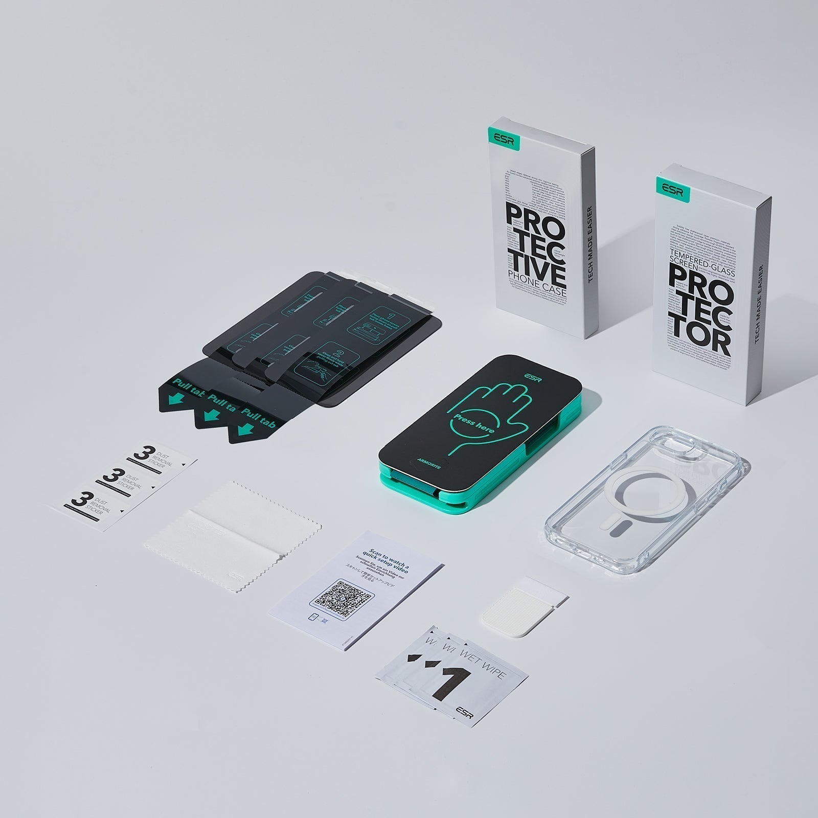 iPhone 16e HaloLock Classic Hybrid Case Privacy Protection Bundle - Frosted Black ESR