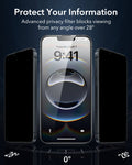 iPhone 16e HaloLock Classic Hybrid Case Privacy Protection Bundle - Frosted Black ESR