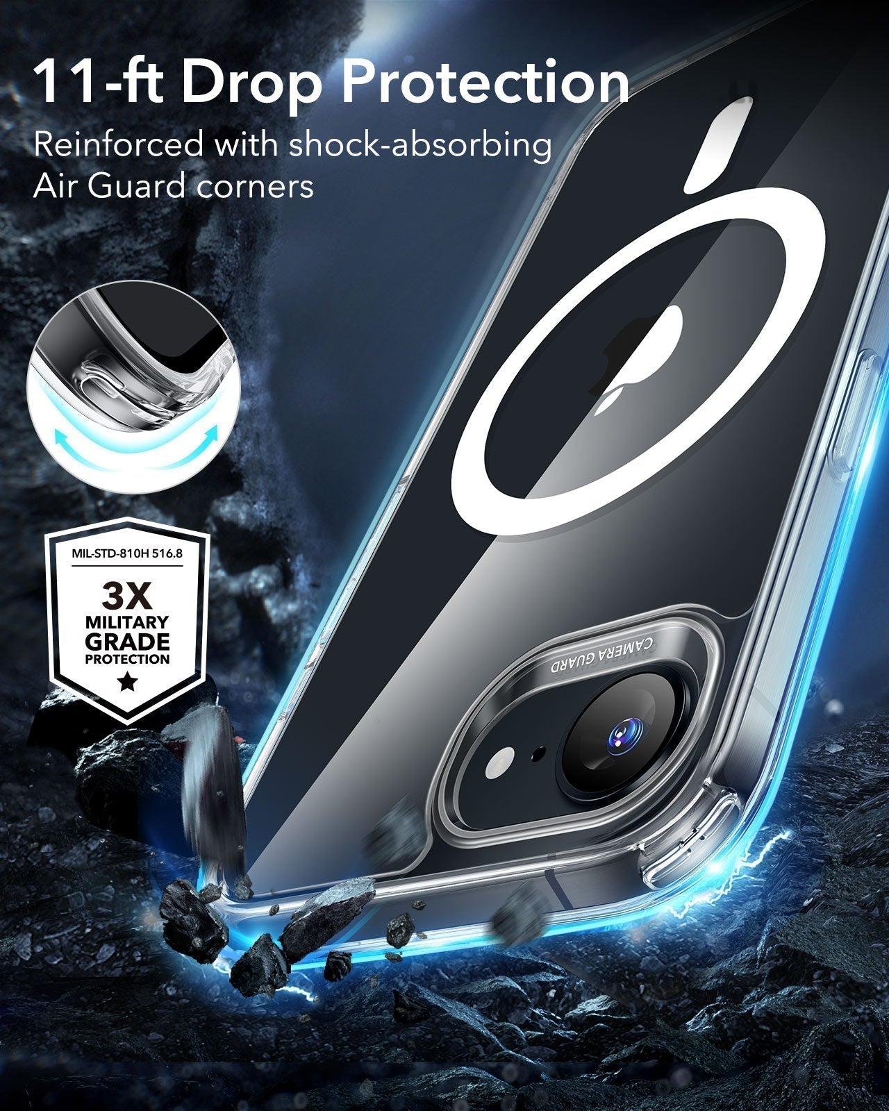 iPhone 16e HaloLock Classic Hybrid Case - Clear ESR