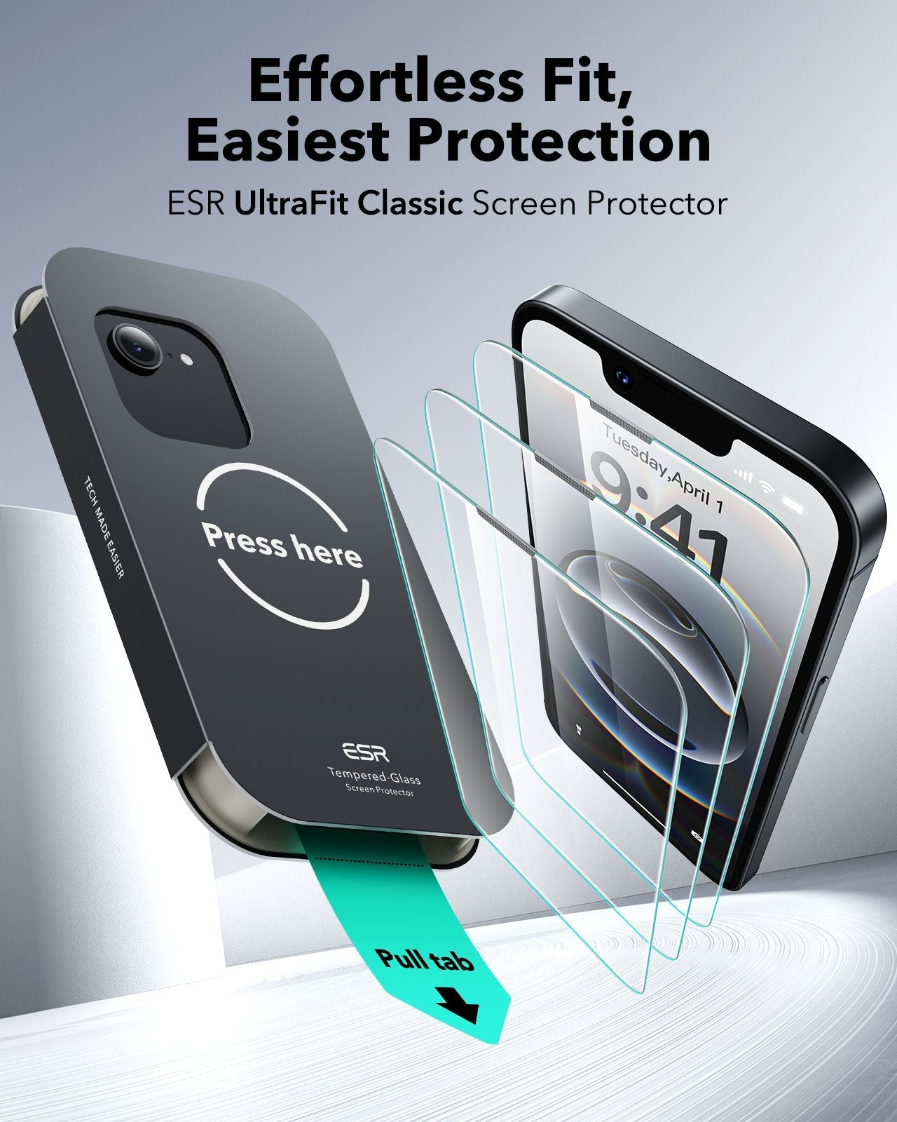 iPhone 16e UltraFit Classic Screen Protector - 3 Pack ESR