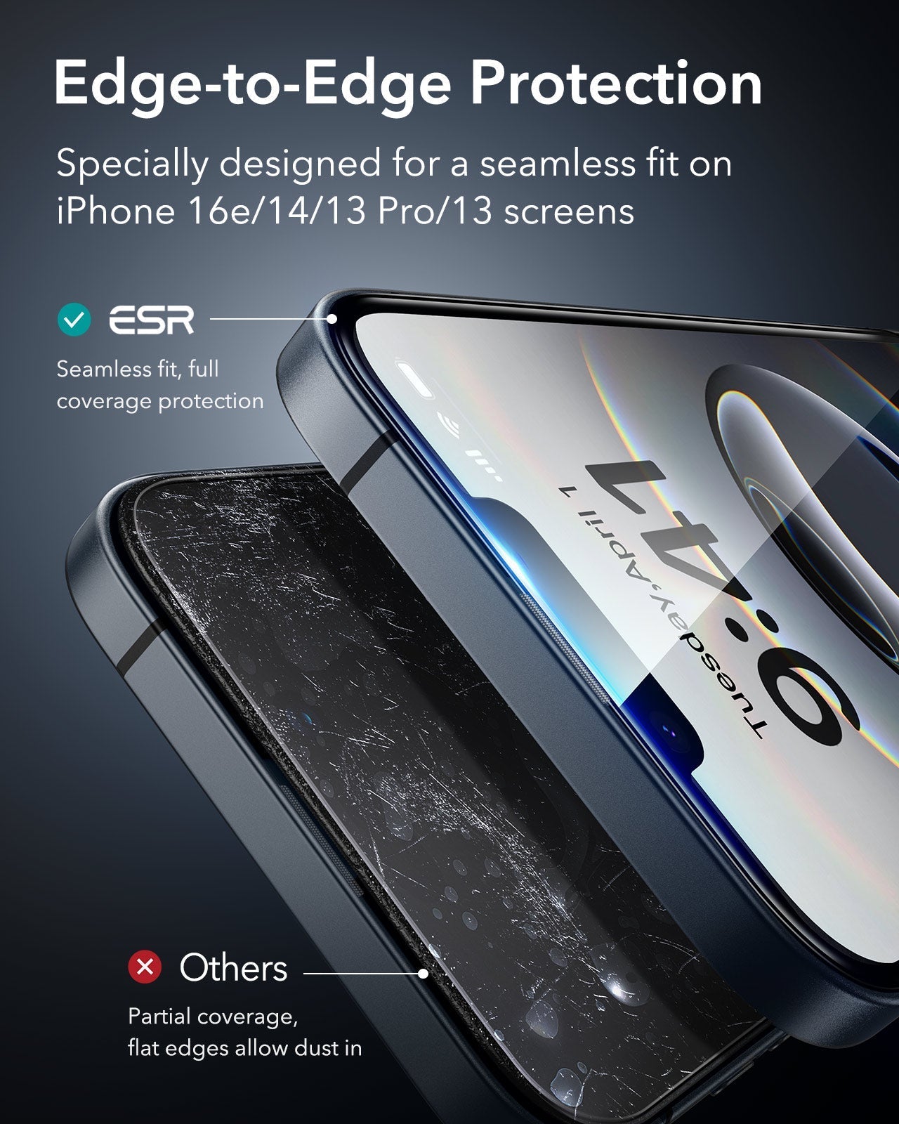 iPhone 16e UltraFit Classic Screen Protector - 3 Pack with Alignment Frame ESR