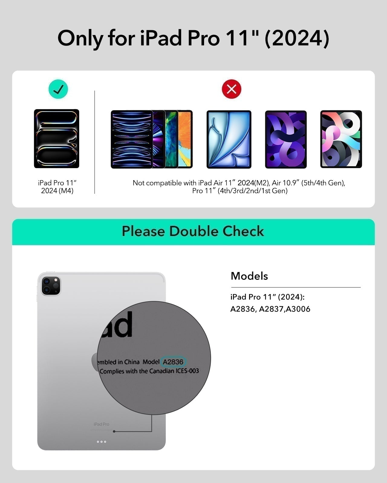 iPad Pro 11" (2024) Rebound Magnetische Tastatur Hülle 360 - DE Layout-Weiß ESR