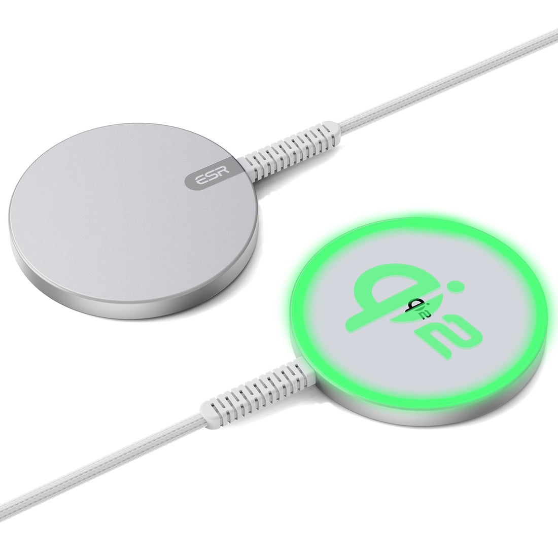 Qi2 mini Wireless Charger - Silver - 2 Sets ESR