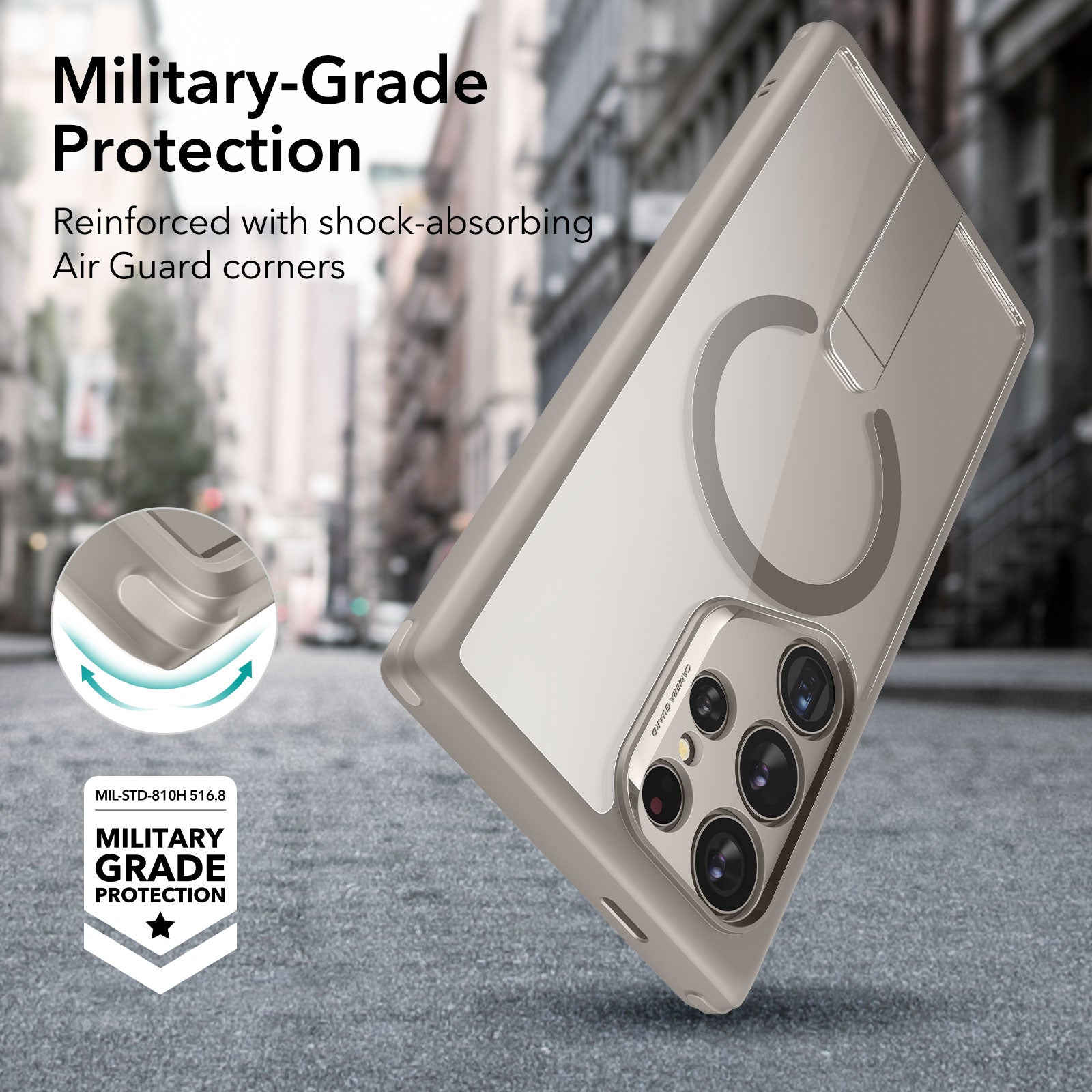 Galaxy S24 Ultra Boost Flickstand Case (HaloLock) - Clear Grey ESR