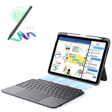 iPad 11" (A16) 2025 Flex Keyboard Case (Detachable) With Geo Pencil Bundle  - UK Layout With Black Pencil