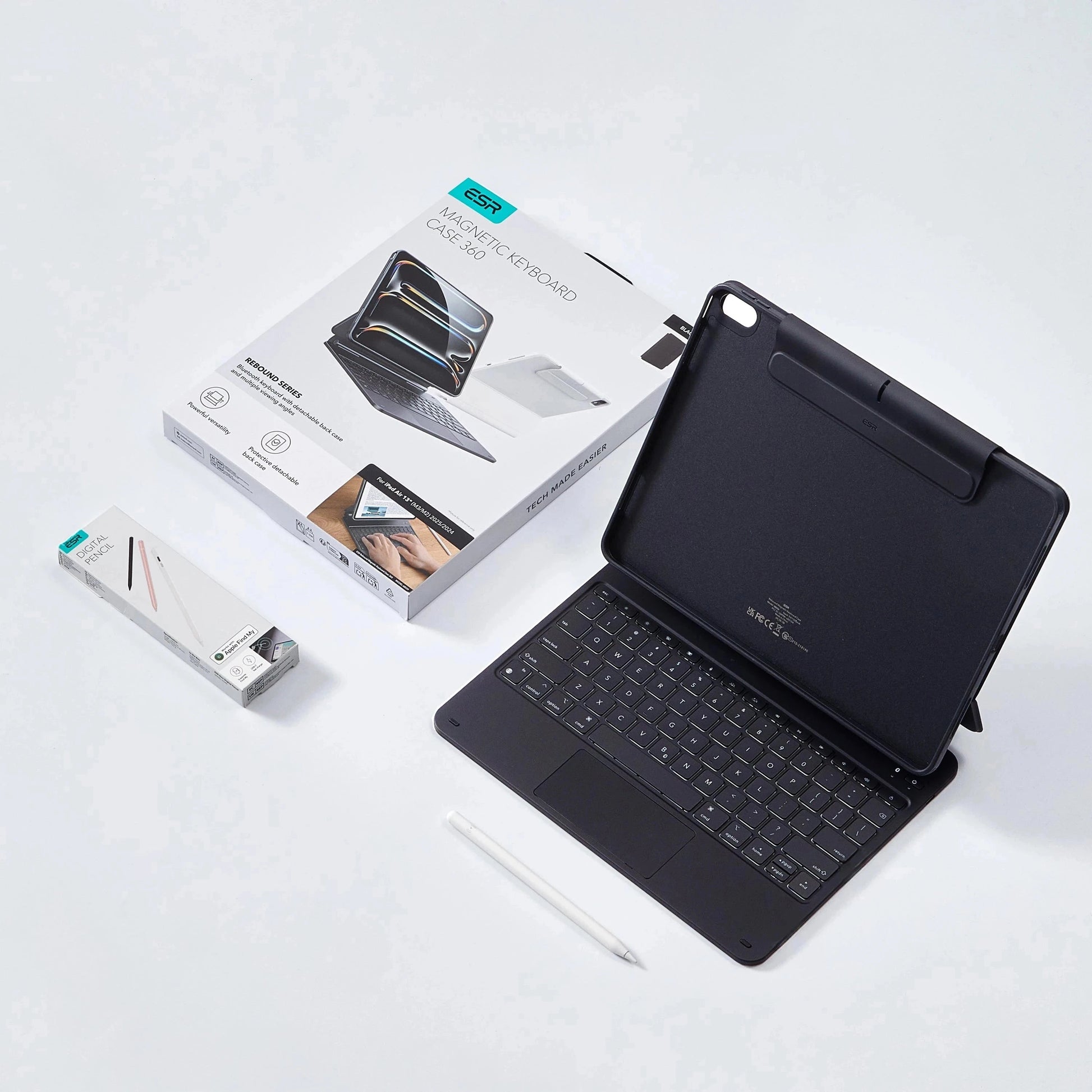 1 keyboard case and 1 digital pencil