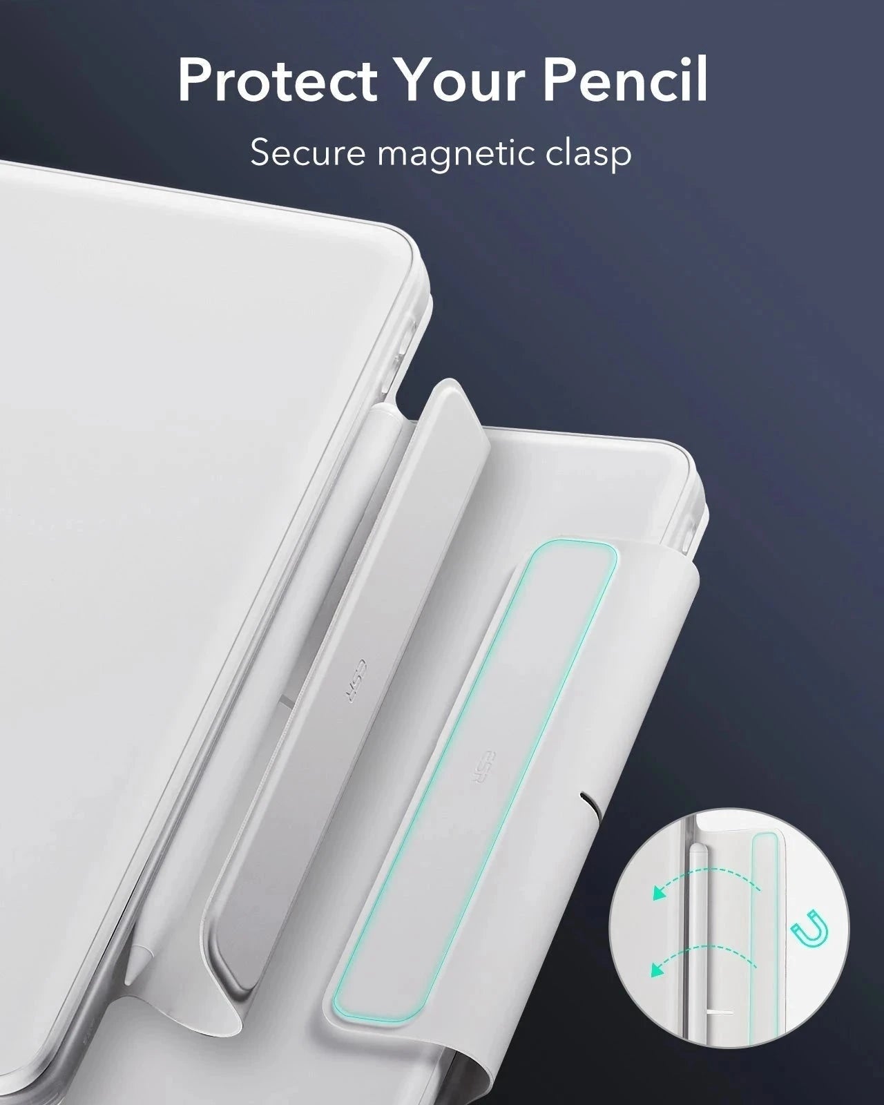 iPad Air 11" (M4, 2026) Bundle Rebound Magnet-Tastaturhülle 360° & Digital Pencil - DE Layout-White ESR ESR