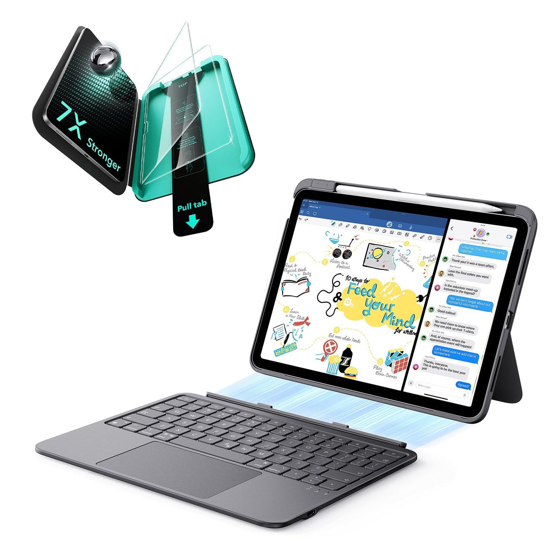 iPad Air 11â€?(M4) 2026 Flex Keyboard Case (Detachable) Protection Bundle
