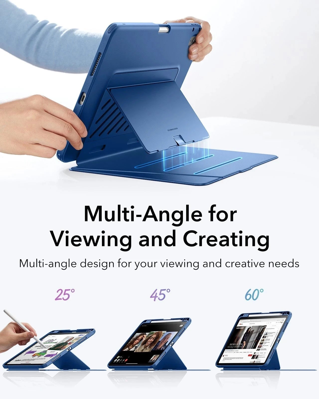 iPad Air 11" (M4) 2026 Flip Magnetic Case with Pencil Holder - Navy Blue ESR ESR