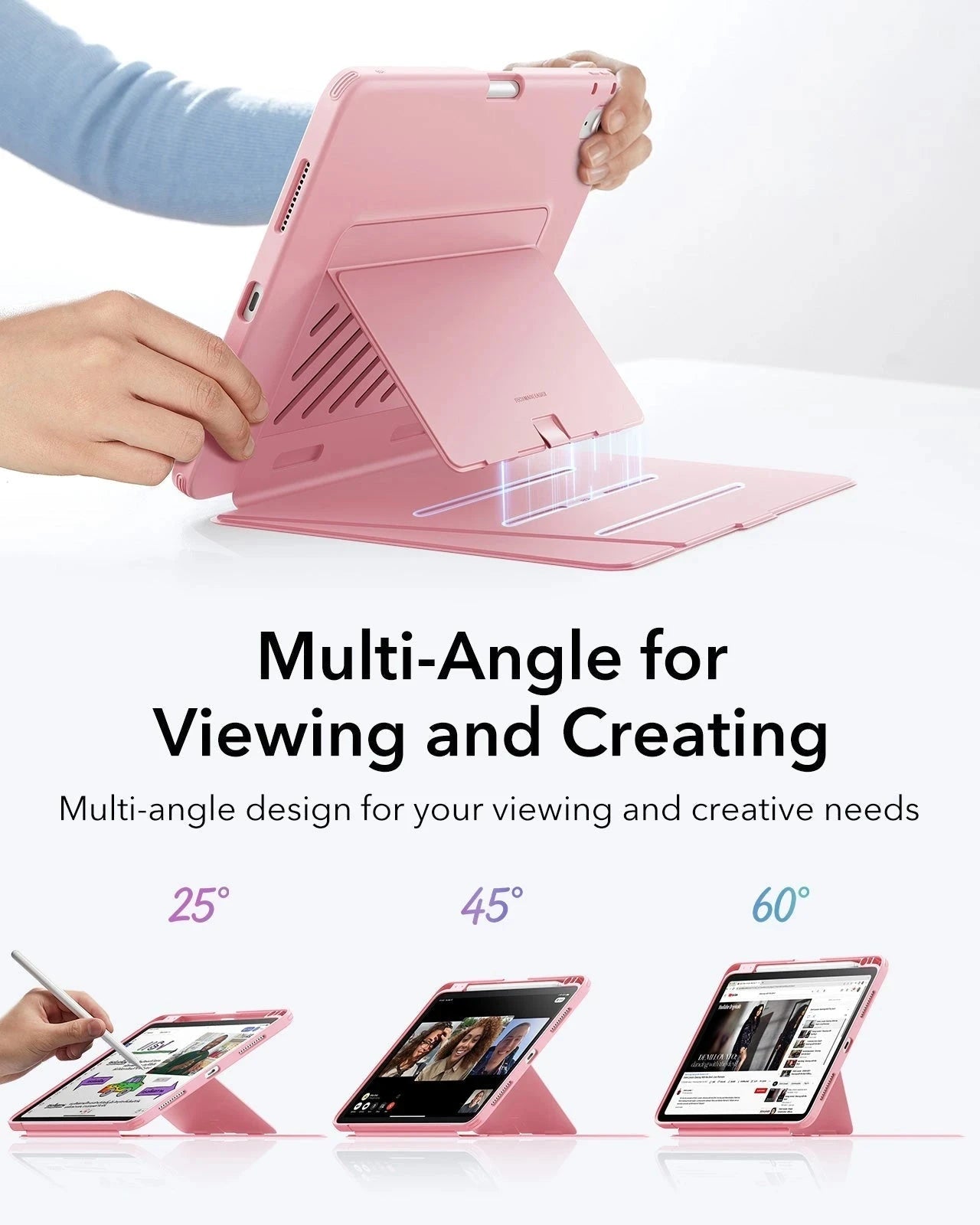 iPad Air 11" (M4) 2026 Flip Magnetic Case with Pencil Holder - Pink ESR ESR