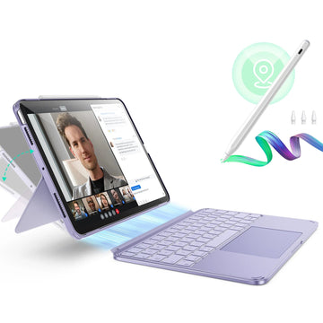 iPad Air 11â€?(M4) 2026 Shift Keyboard Case (Detachable) with Geo Digital Pencil Bundle -US Layout-Purple ESR ESR