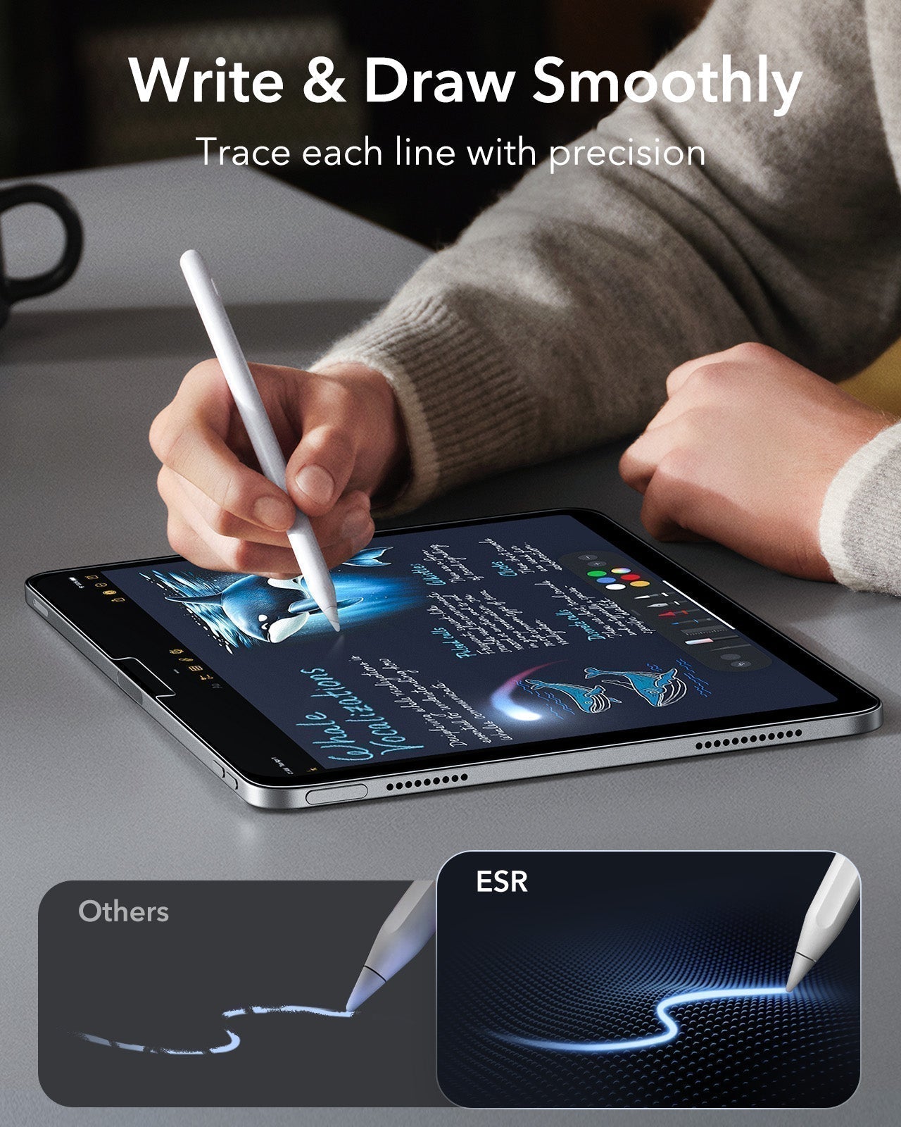 iPad Air 11" (M4) 2026 UltraFit Armorite® Paper-Feel Screen Protector â€?2 Pack ESR ESR