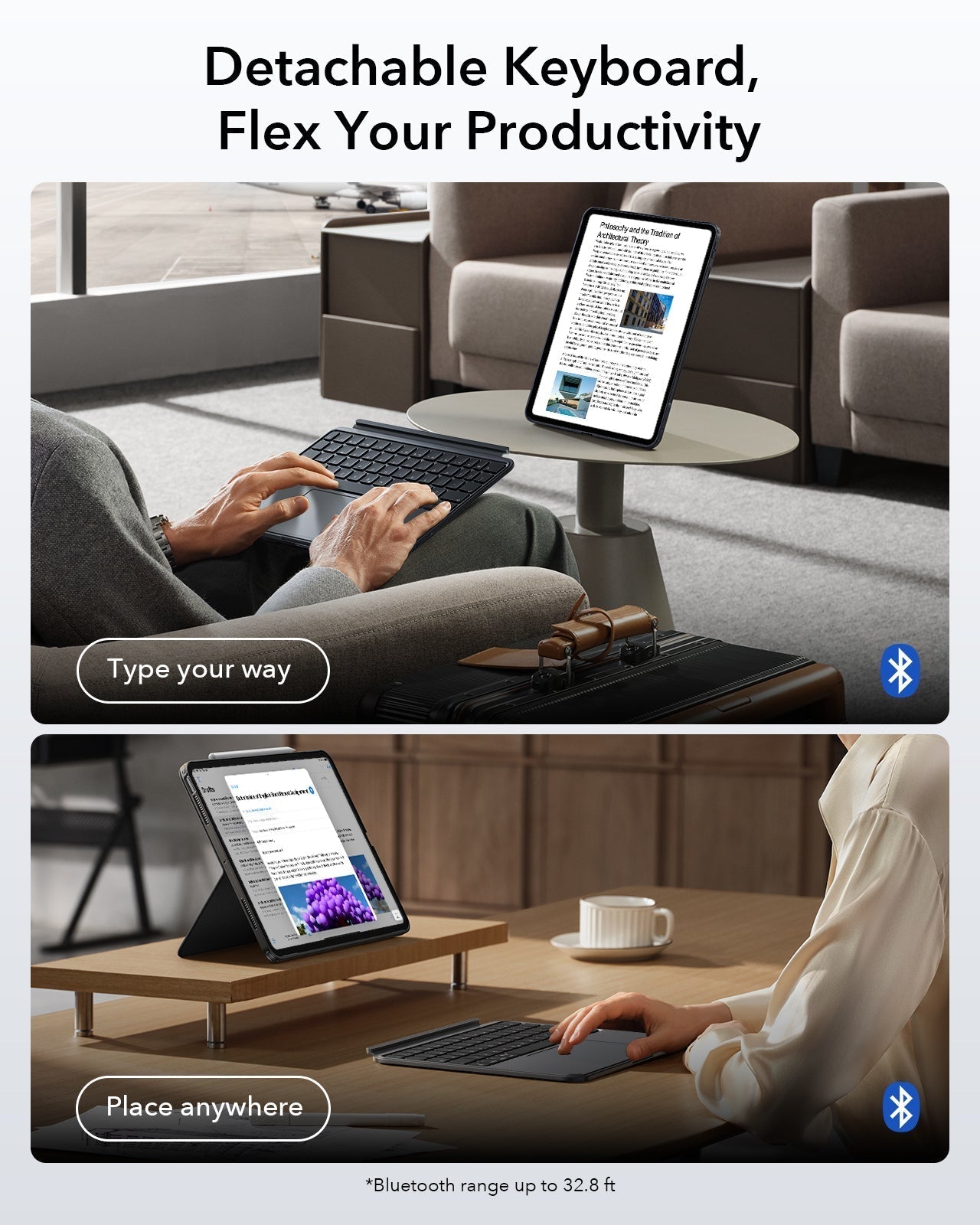 detachable keyboard-iPad Air 11" (M4, 2026) Shift Tastaturhülle (abnehmbar)