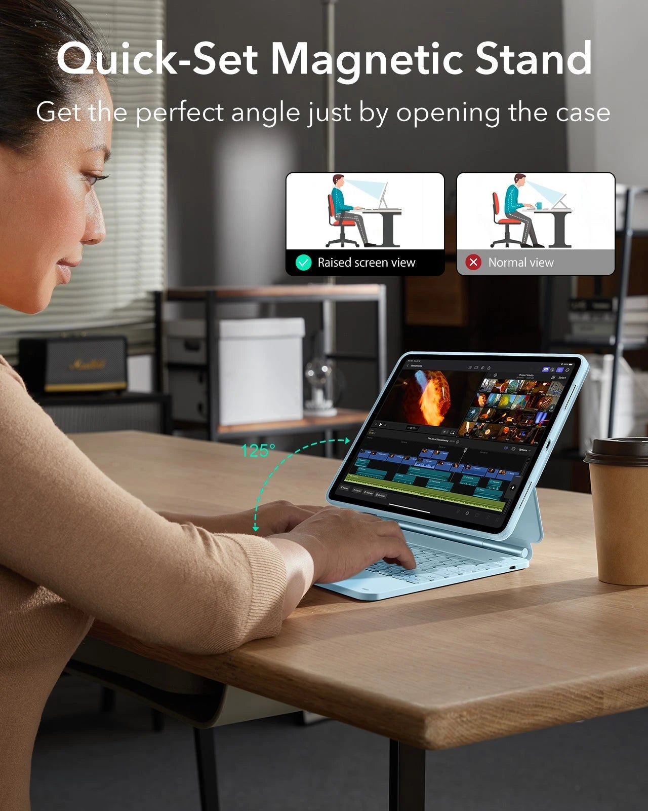 iPad Air 13" (M4) 2026 Bundle Rebound Magnetic Keyboard Case 360 & Digital Pencil-US Layout-Blue ESR ESR