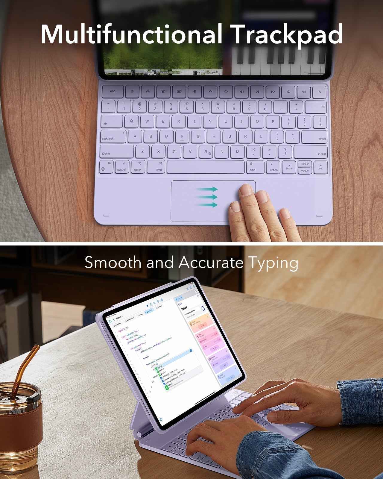 iPad Air 13" (M4) 2026 Bundle Rebound Magnetic Keyboard Case 360 & Digital Pencil-US Layout-Purple ESR ESR