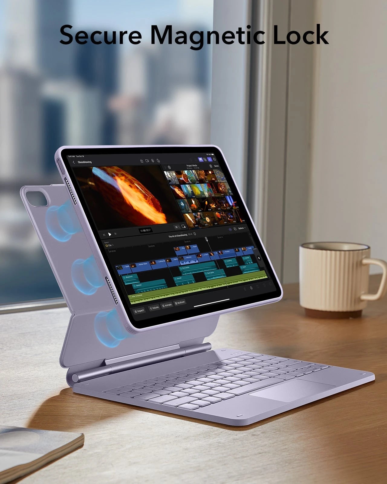 iPad Air 13" (M4) 2026 Bundle Rebound Magnetic Keyboard Case 360 & Digital Pencil-US Layout-Purple ESR ESR