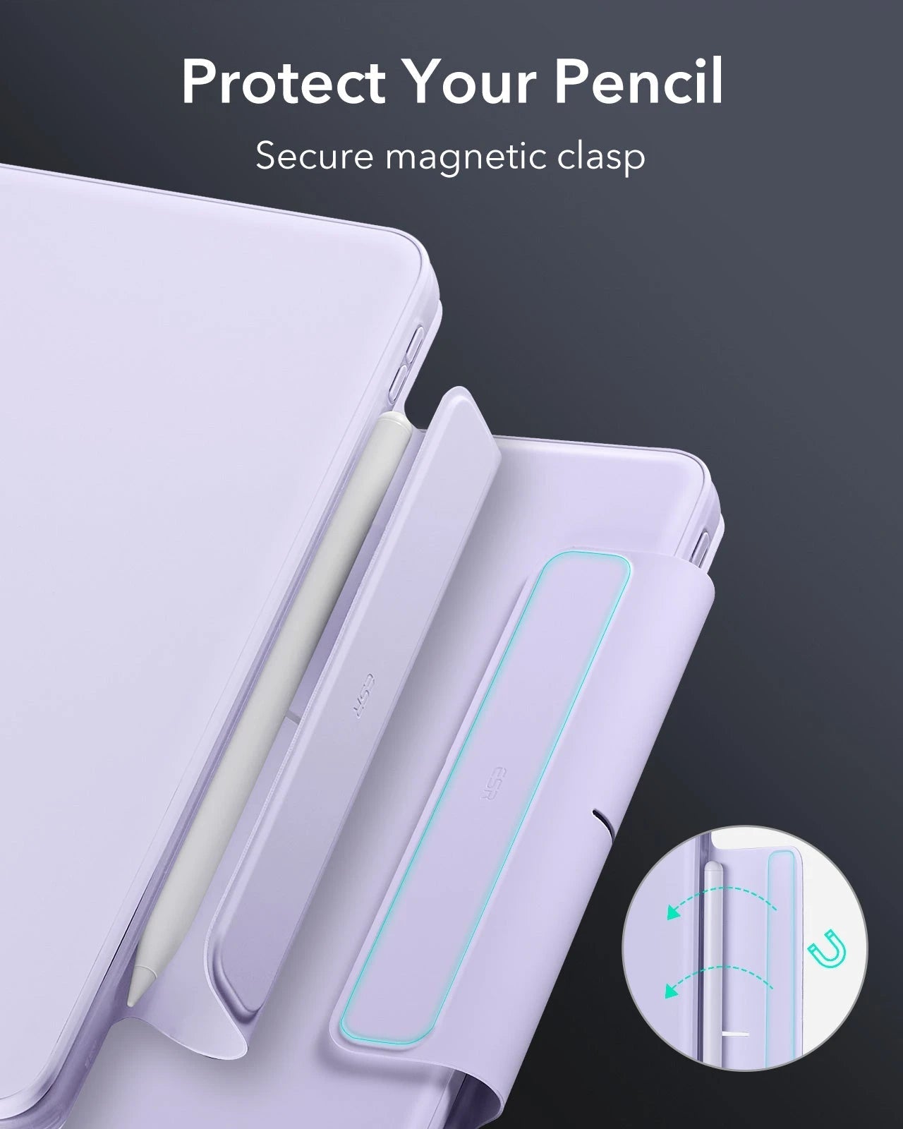 iPad Air 13" (M4) 2026 Bundle Rebound Magnetic Keyboard Case 360 & Digital Pencil-US Layout-Purple ESR ESR