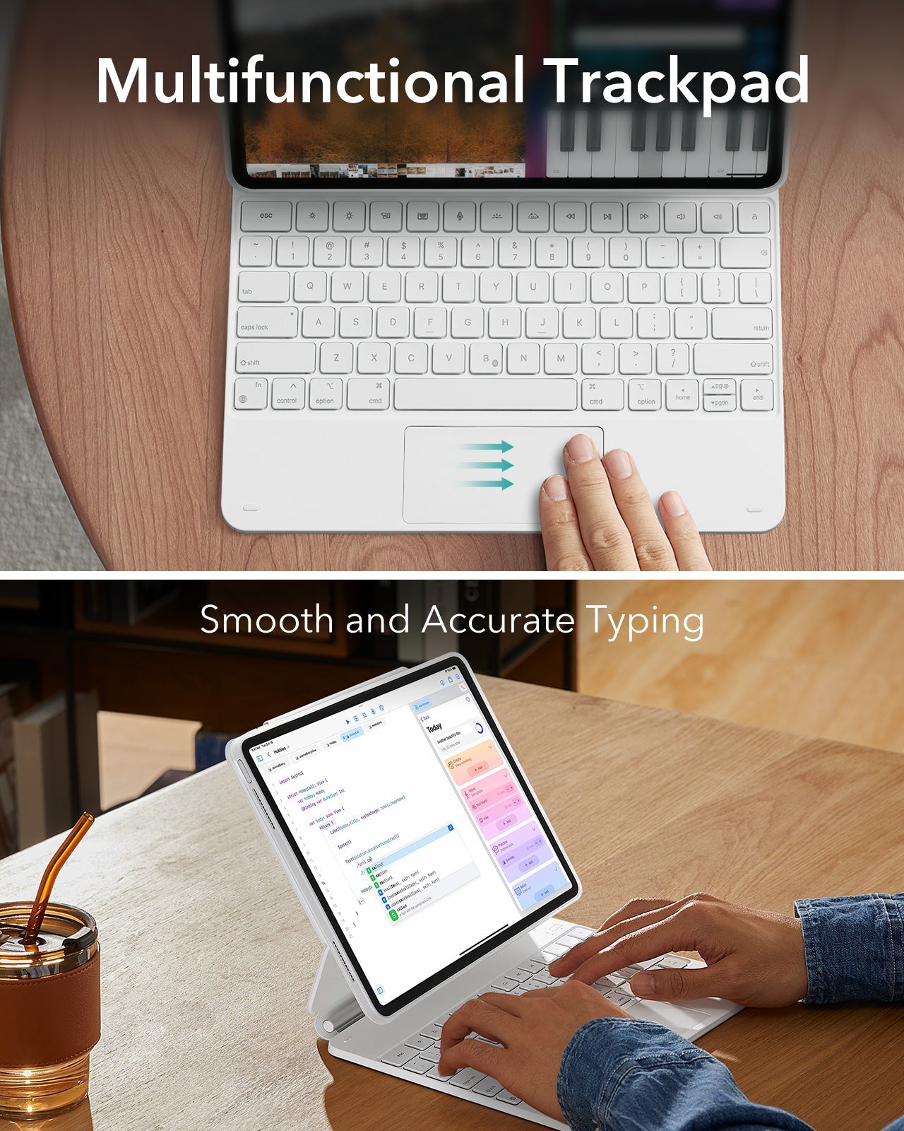 iPad Air 13" (M4) 2026 Bundle Rebound Magnetic Keyboard Case 360 & Digital Pencil-US Layout-White ESR ESR