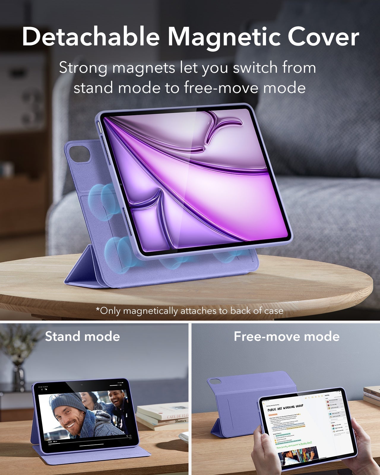 iPad Air 13" (M4) 2026 Rebound Hybrid Case 360 - Purple ESR ESR