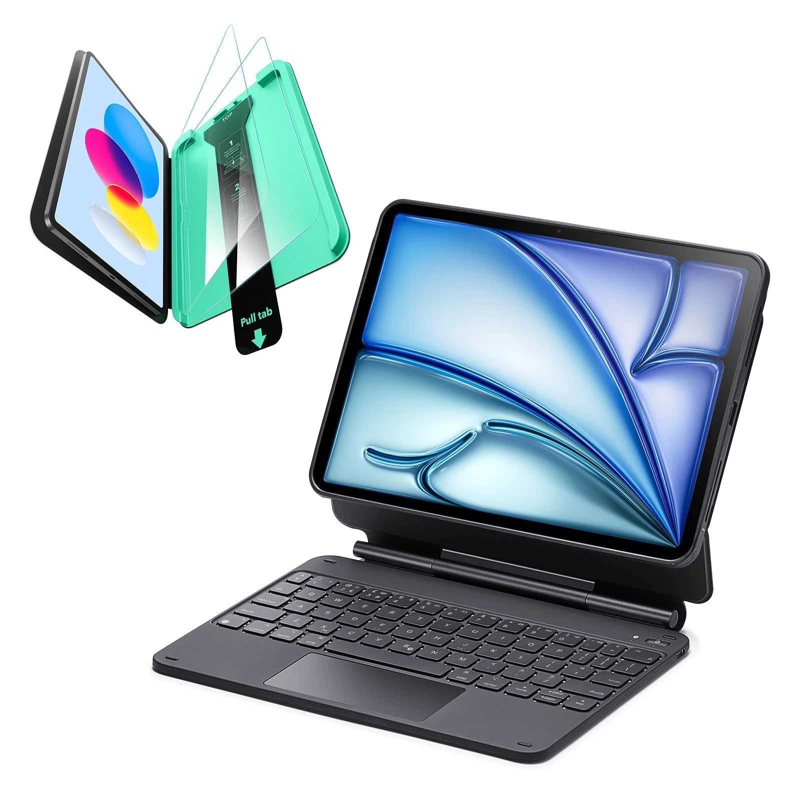 iPad Air 11â€?(2025) Rebound Magnetic Keyboard Case 360 Protection Bundle-UK Layout-Black ESR ESR