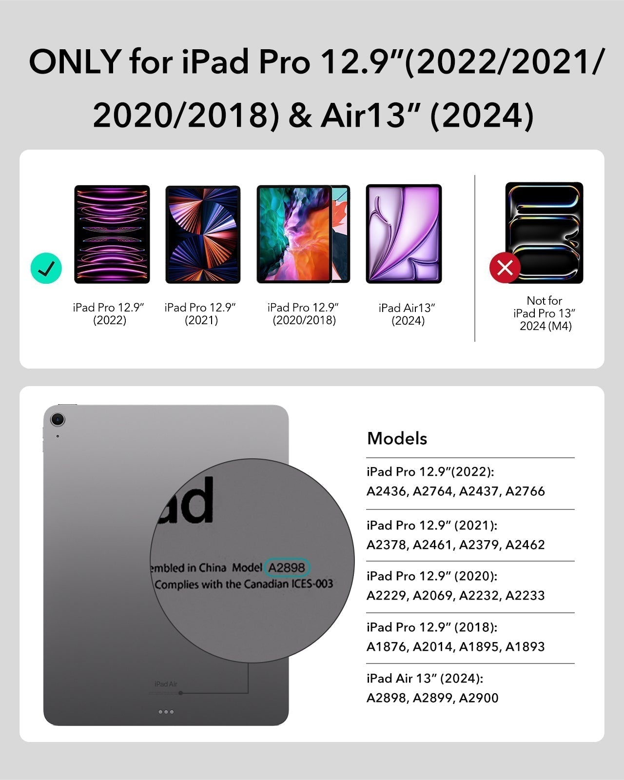 iPad Air 13 Zoll (2024) Rebound Magnetische Tastatur - DE Layout ESR