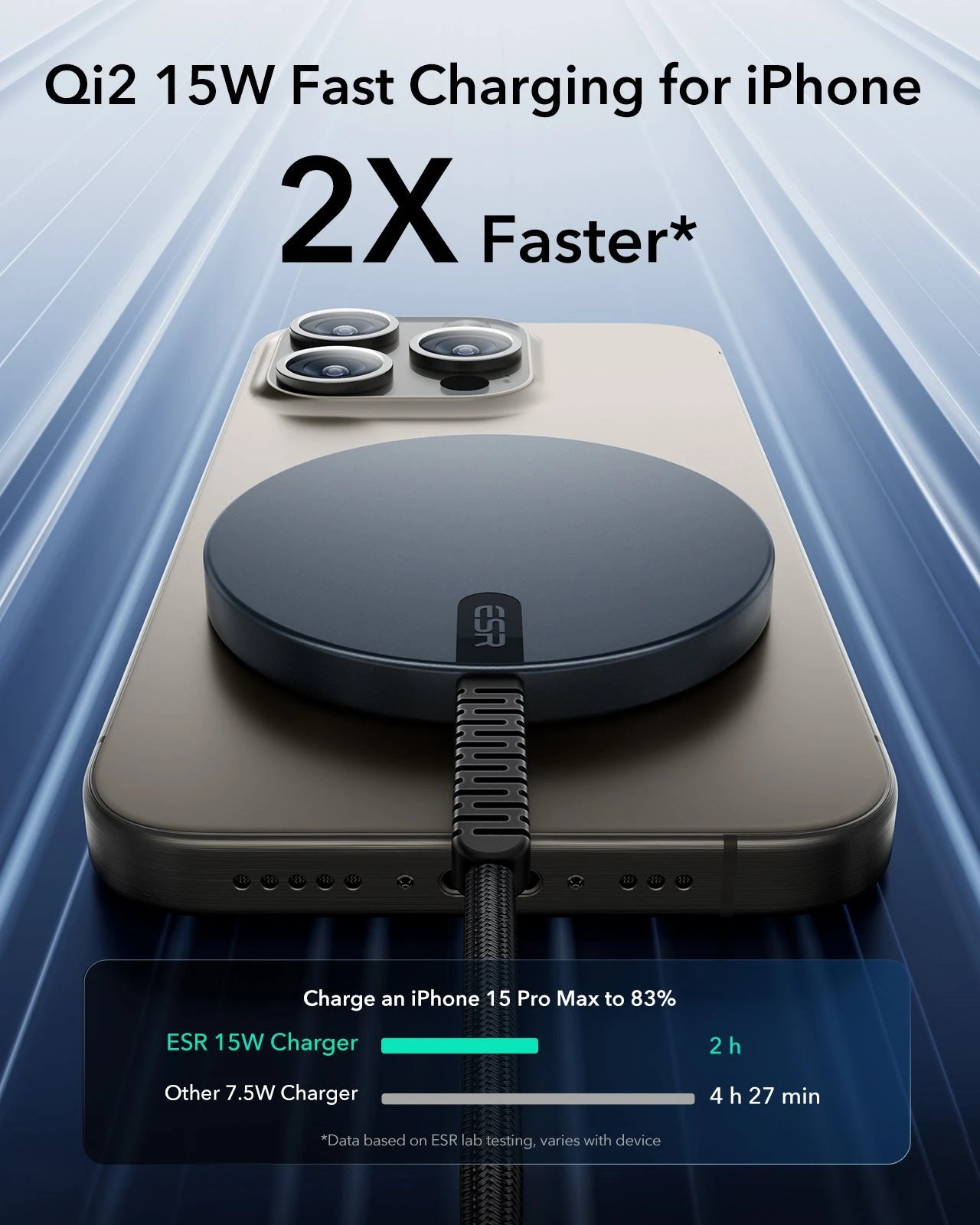 iPhone 16 Pro Max MagSafe Case with Qi2 Wireless Charger Bundle ESR