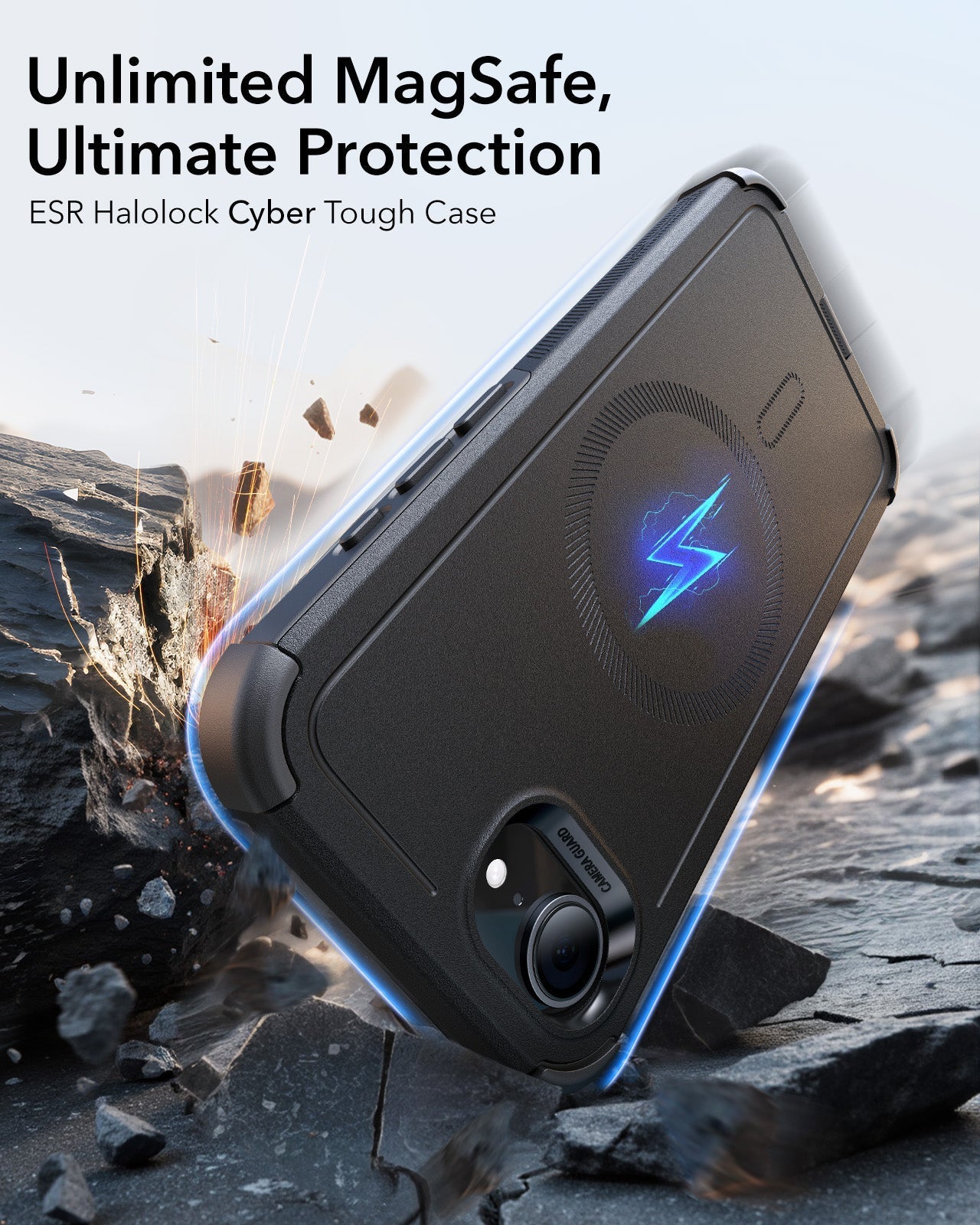 iPhone 16e HaloLock Cyber Tough Case - Black ESR