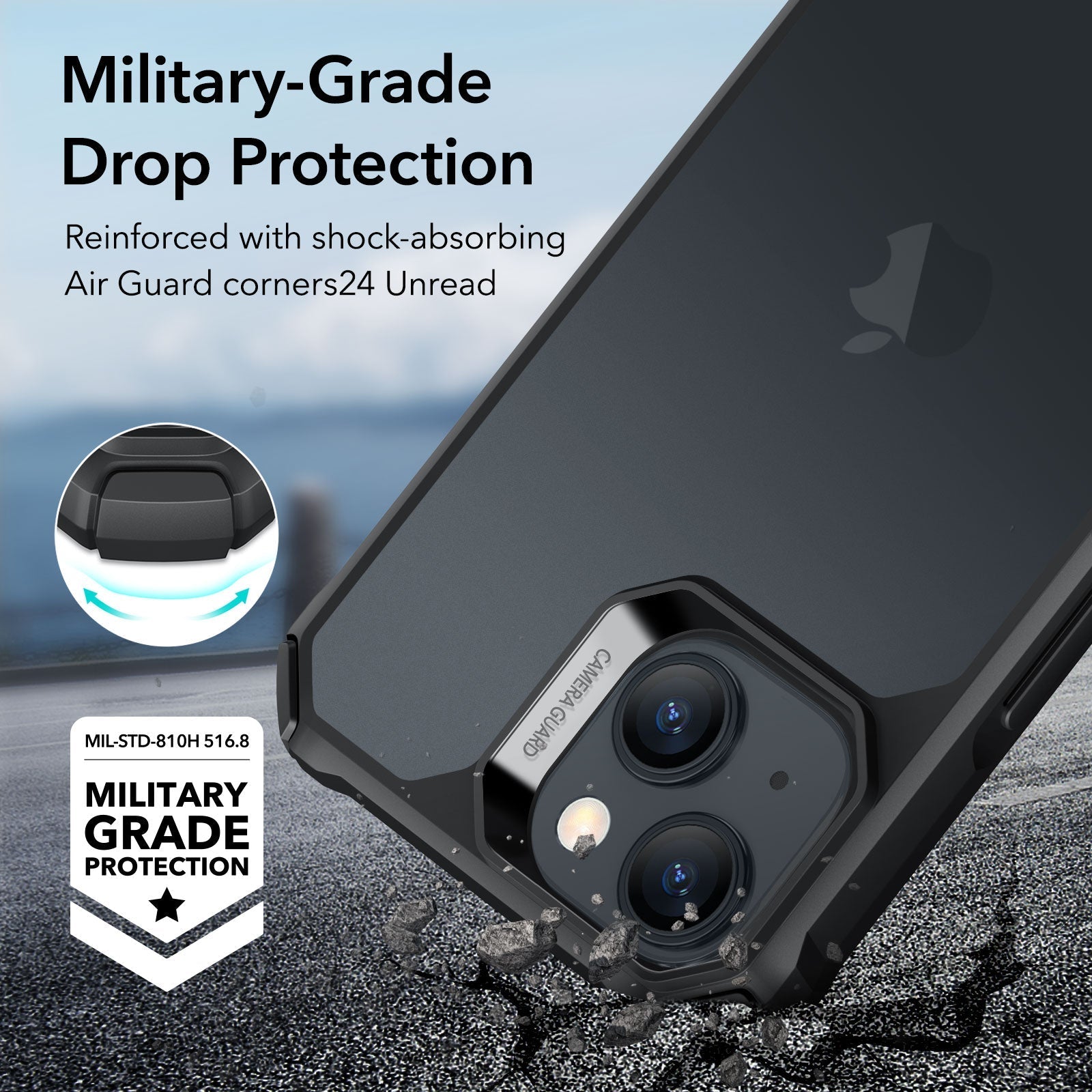 iPhone 15 Air Armor Clear Case - Clear Black ESR