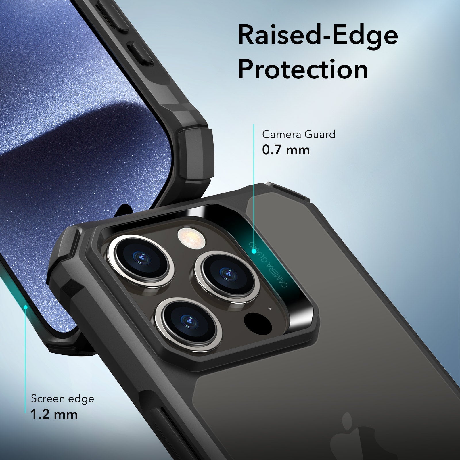 iPhone 15 Pro Air Armor Clear Case - Clear Black ESR