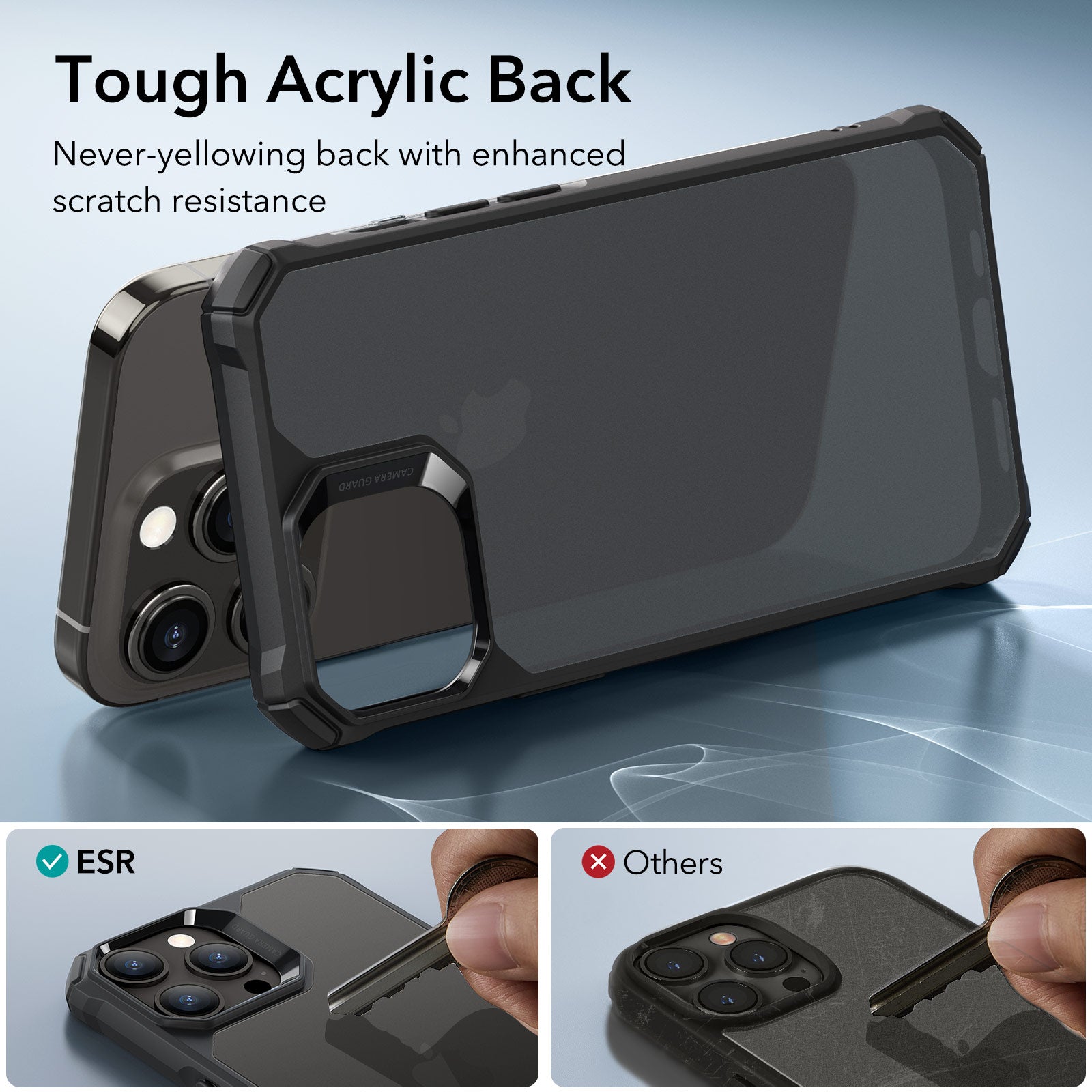 iPhone 15 Pro Air Armor Clear Case - Clear Black ESR