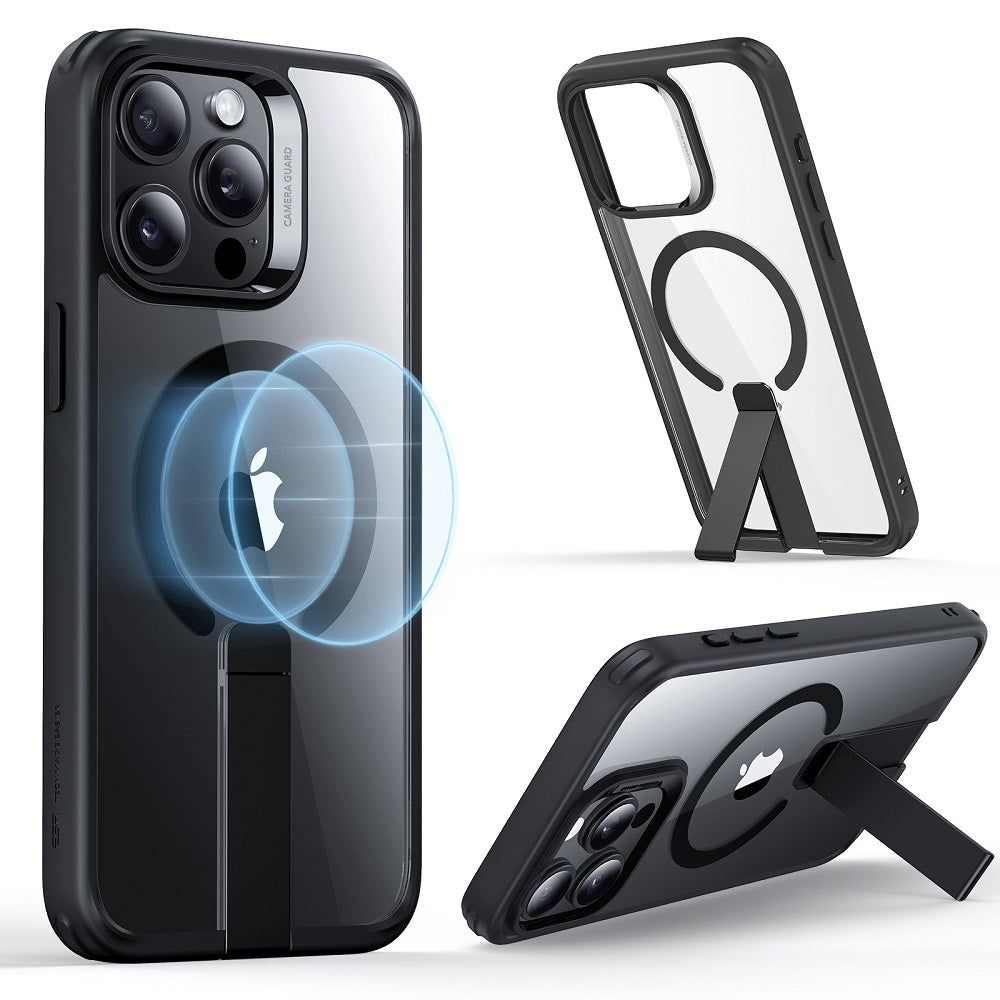 iPhone 15 Pro Max Boost Flickstand Case (HaloLock) - Clear Black ESR