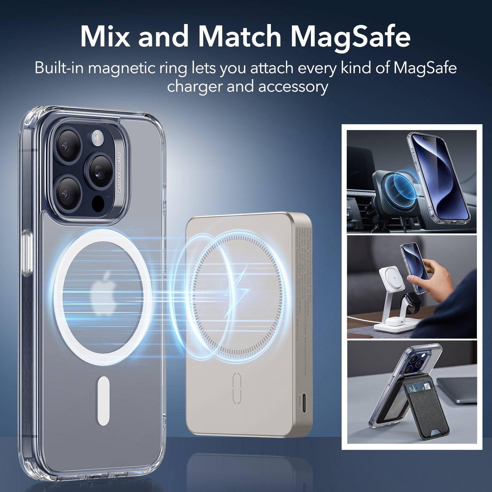 iPhone 15 Pro Max Classic Hybrid Case (HaloLock) - Frosted Clear ESR