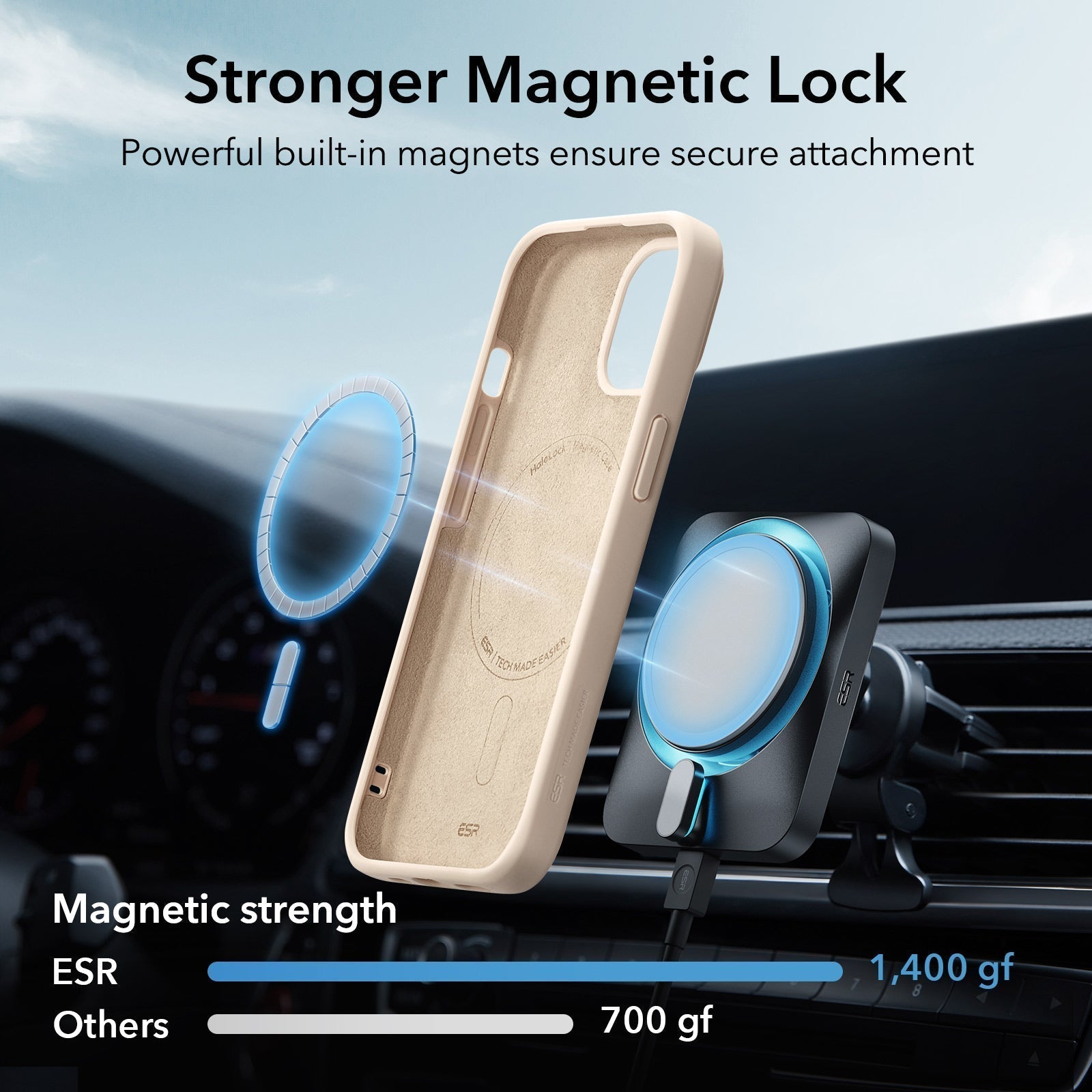 iPhone 15 Cloud Soft Case (HaloLock) - Dark Blue ESR