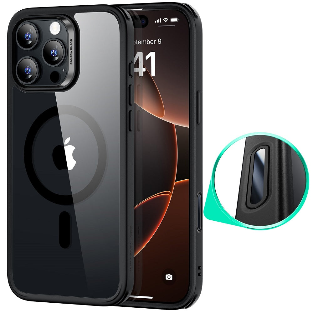 iPhone 16 Pro Max HaloLock Classic Hybrid Case (Camera Control) - Clear Black ESR