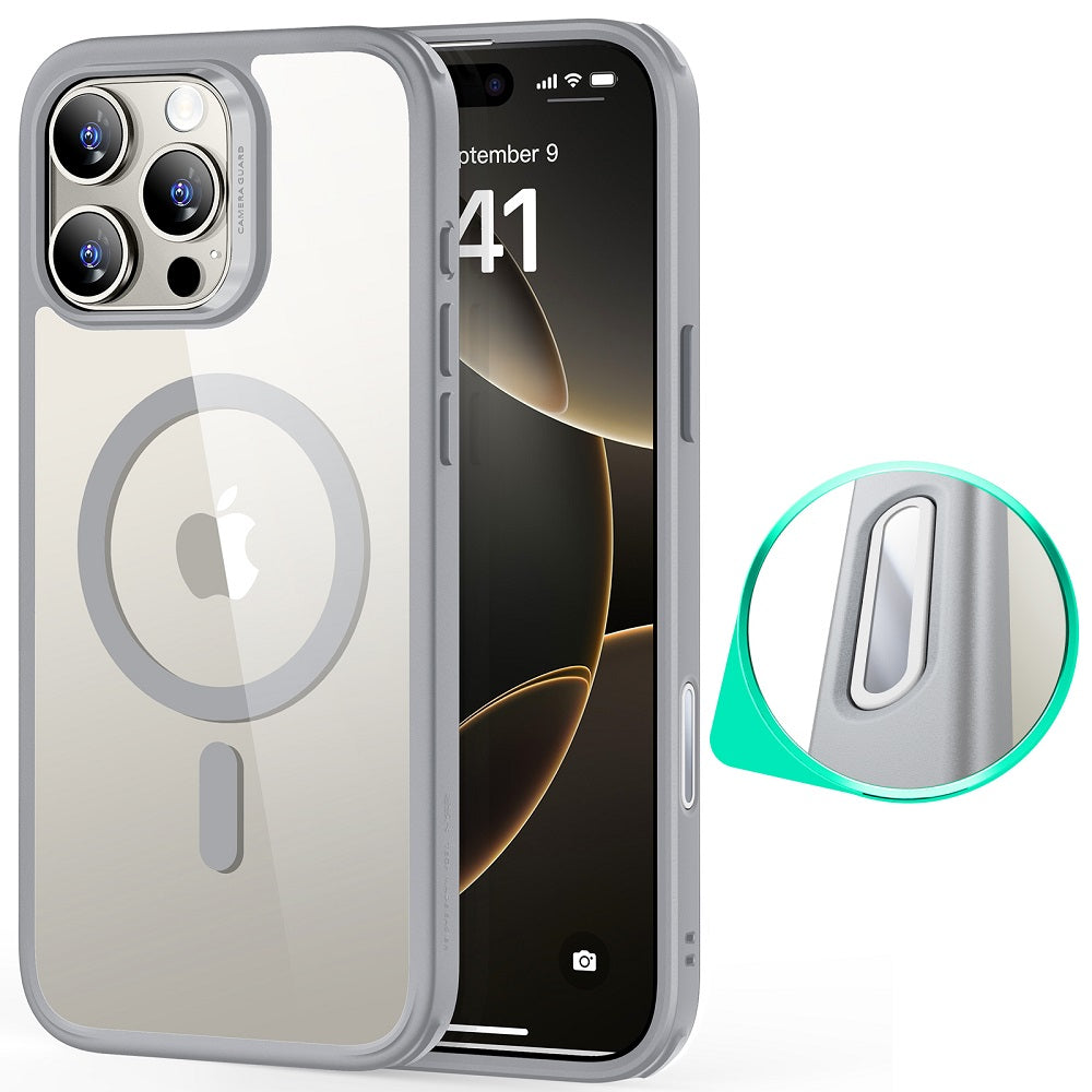 iPhone 16 Pro Max HaloLock Classic Hybrid Case (Camera Control) - Clear Grey ESR